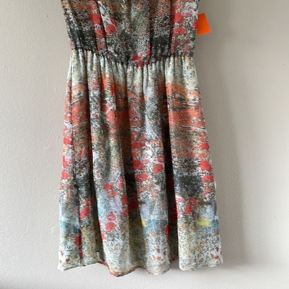 Alice + Olivia Floral Printed Mini Dress in Multicolor Silk Water colours - Picture 6 of 16